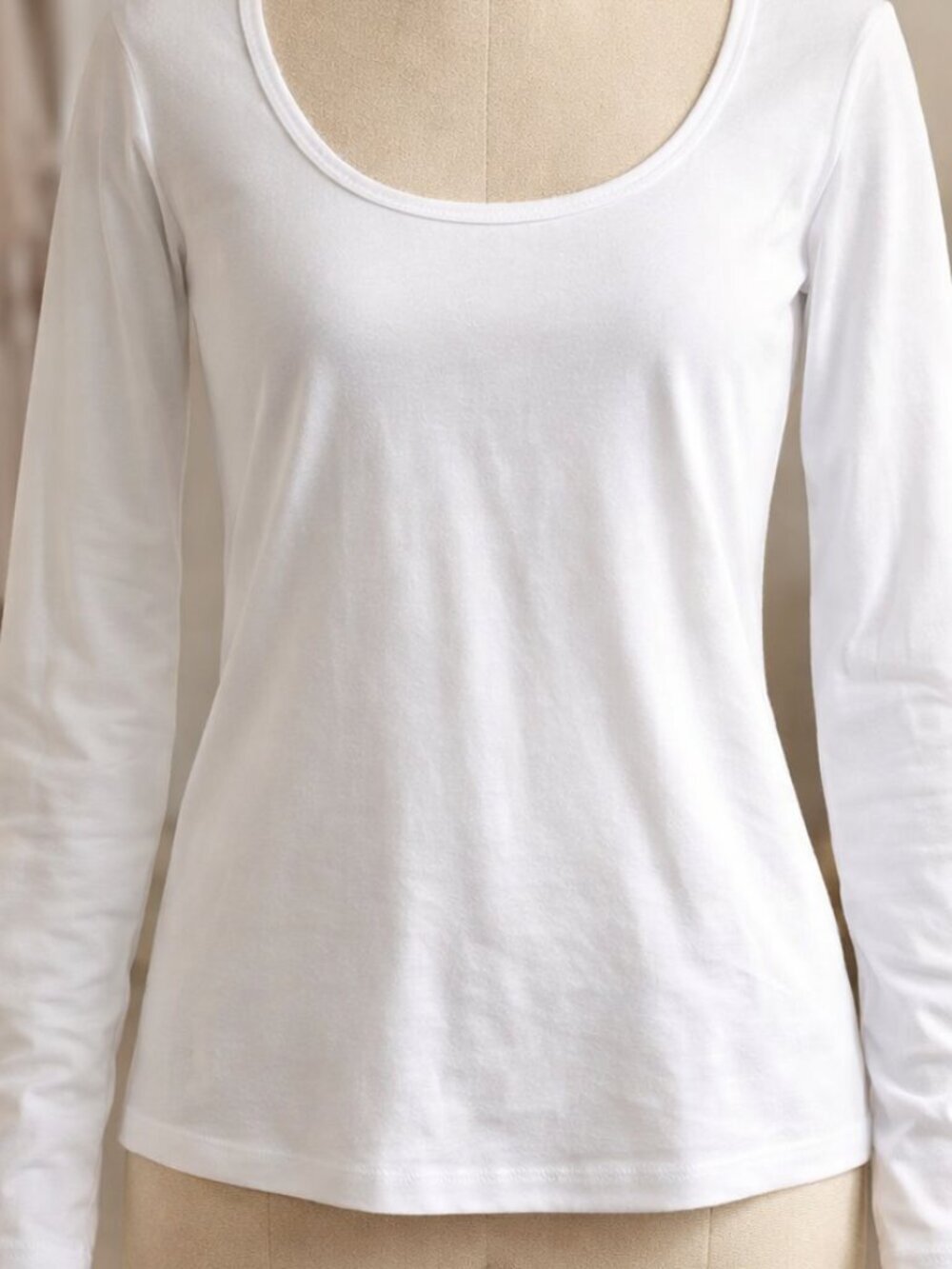 MangoPop White Scoop Neck Long Sleeve Top XXL NWT